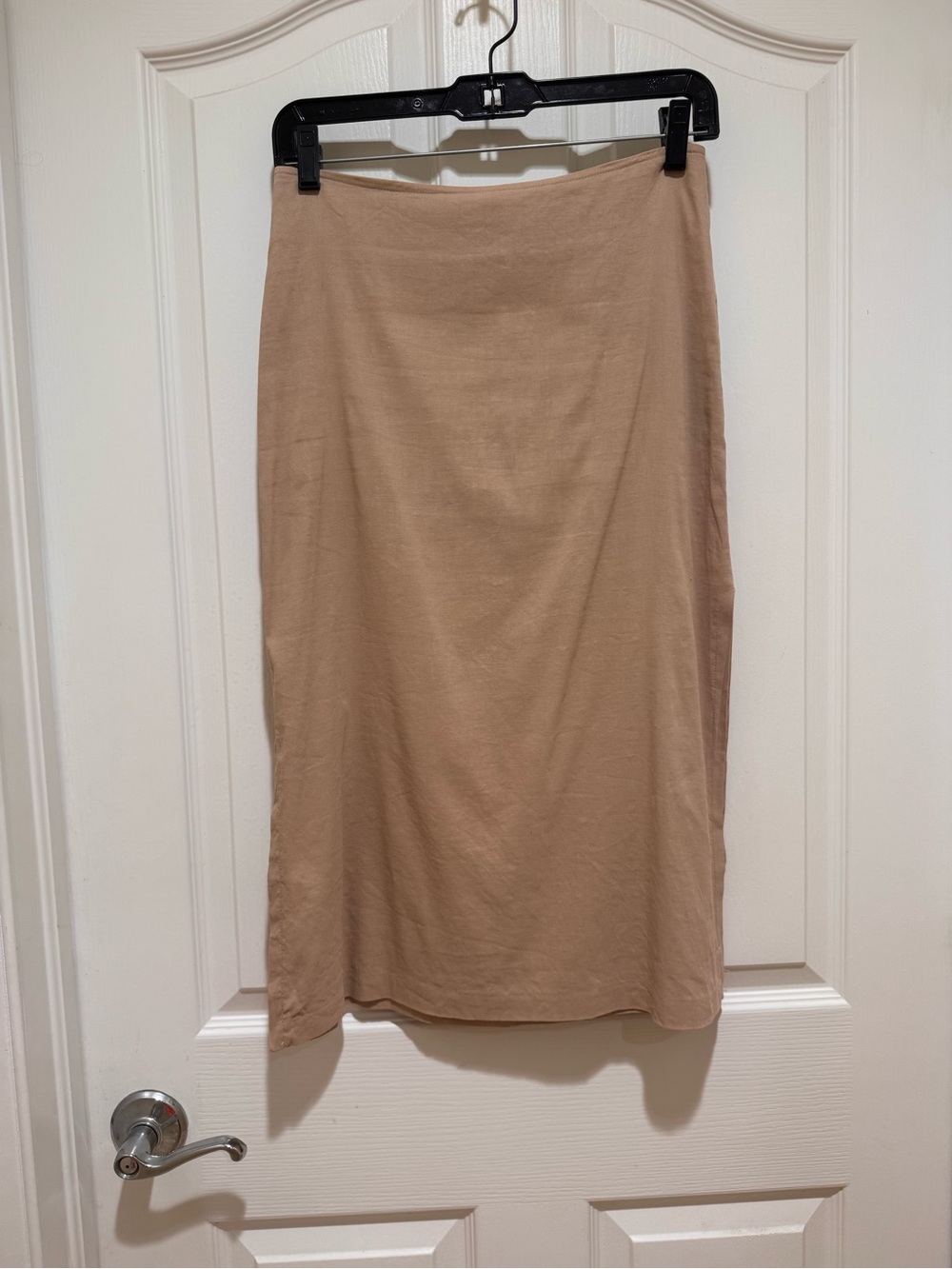 Vintage Y2K Theory Linen Blend Bias Midi Skirt | Size 6 | Prada-Era Minimalism